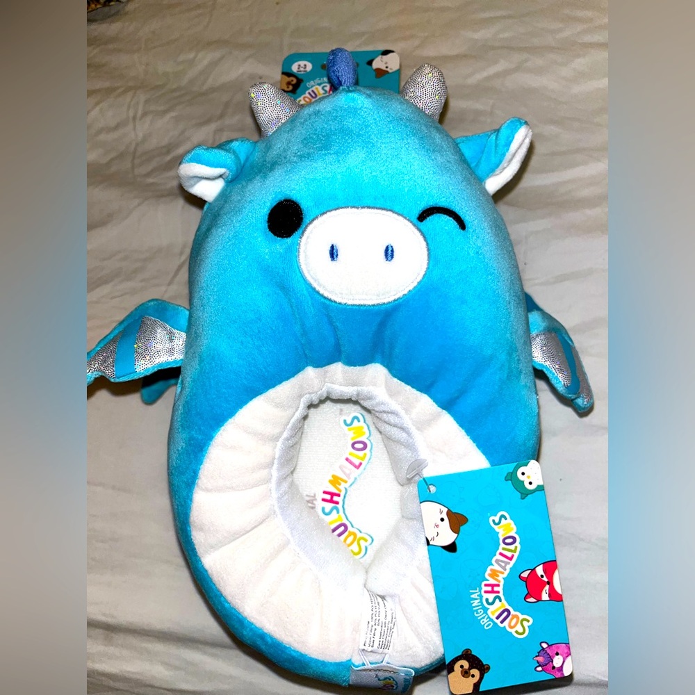 Squishmallow slippers. Kids. Blue. New. Gift. Easter. Various sizes